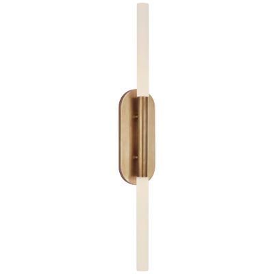 Kelly Wearstler Rousseau Large Vanity Sconce in Antique-Burnished Brass with Etched Crystal Wall Light W4.25