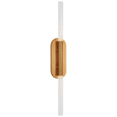 Kelly Wearstler Rousseau Large Vanity Sconce in Antique-Burnished Brass with Seeded Glass Wall Light W4.25