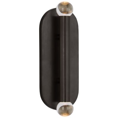 Kelly Wearstler Rousseau Large Vanity Sconce in Bronze with Clear Glass Orb Wall Light W4.25