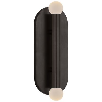 Kelly Wearstler Rousseau Large Vanity Sconce in Bronze with Etched Crystal Orb Wall Light W4.25