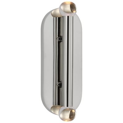 Kelly Wearstler Rousseau Large Vanity Sconce in Polished Nickel with Clear Glass Orb Wall Light W4.25