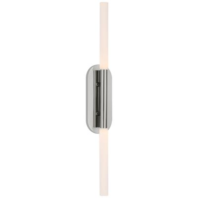 Kelly Wearstler Rousseau Large Vanity Sconce in Polished Nickel with Etched Crystal Wall Light W4.25