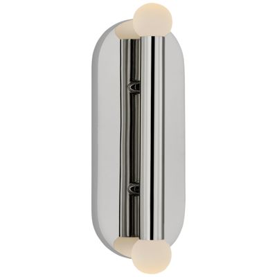 Kelly Wearstler Rousseau Large Vanity Sconce in Polished Nickel with Etched Crystal Orb Wall Light W4.25