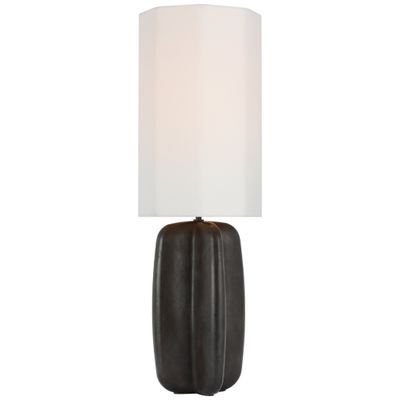 Kelly Wearstler Alessio Large Table Lamp in Aged Iron with Linen Shade W10