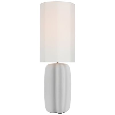 Kelly Wearstler Alessio Large Table Lamp in Plaster White with Linen Shade W10