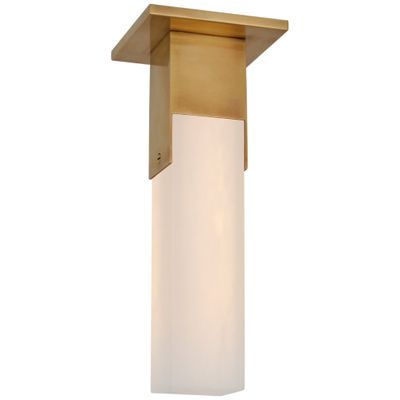 Kelly Wearstler Covet Monopoint Flush Mount in Antique-Burnished Brass with Alabaster Ceiling Light W2