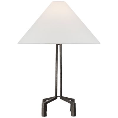 Marie Flanigan Clifford Medium Table Lamp in Aged Iron with Linen Shade W20.75