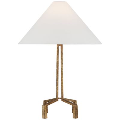 Marie Flanigan Clifford Medium Table Lamp in Gilded Iron with Linen Shade W20.75