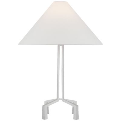 Marie Flanigan Clifford Medium Table Lamp in Plaster White with Linen Shade W20.75