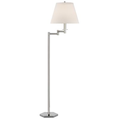 Brushed nickel swing arm floor lamp outlet