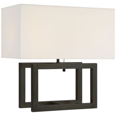 Paloma Contreras Galerie Medium Table Lamp in Bronze with Linen Shade W18