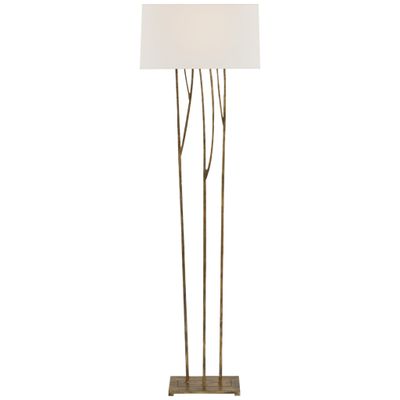 Ian K. Fowler Aspen Floor Lamp in Gilded Iron with Linen Shade W17.75