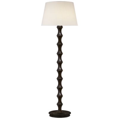 Visual Comfort Bamboo Floor Lamp in Bamboo with Linen Shade W17