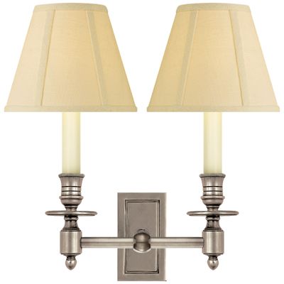 Visual Comfort French Double Library Sconce in Hand-Rubbed Antique Bra