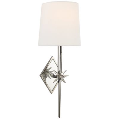 Ian K. Fowler Etoile Sconce in Polished Nickel with Linen Shade Wall Light W5.25