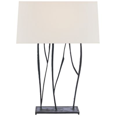 Ian K. Fowler Aspen Console Lamp in Black Rust with Linen Shade Table Lamp W16