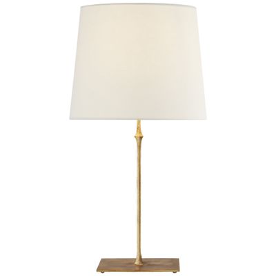 Visual Comfort Dauphine Table Lamp in Aged Iron with Linen