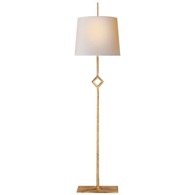 Visual Comfort Cranston Buffet Lamp in Gilded Iron with Natural Paper Shade Table Lamp W8.5
