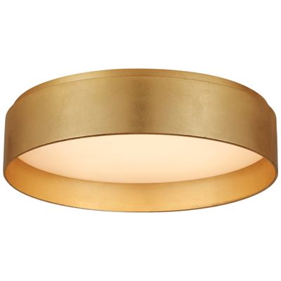 Visual Comfort Shaw Medium Flush in Gild with White Glass Ceiling Light W14