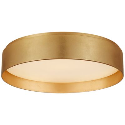 Visual Comfort Shaw Large Flush in Gild with White Glass Ceiling Light W17