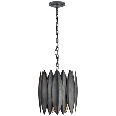 Barry Goralnick Hatton Small Chandelier in Aged Iron Ceiling Light W14.75