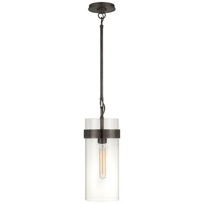 Ian K. Fowler Presidio Small Pendant in Bronze with Clear Glass Ceiling Light W6.5