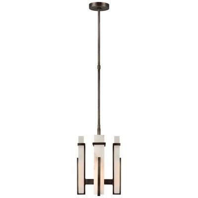 Ian K. Fowler Malik Small Chandelier in Bronze with Alabaster Ceiling Light W12