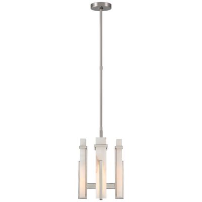 Ian K. Fowler Malik Small Chandelier in Polished Nickel with Alabaster Ceiling Light W12