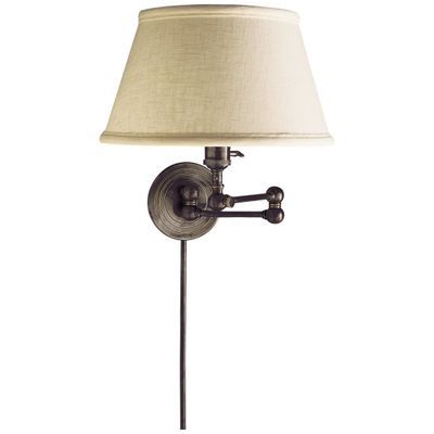Chapman & Myers Boston Swing Arm in Hand-Rubbed Antique Brass with SLE Shade