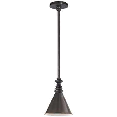 Chapman & Myers Boston Pendant in Bronze with Mini Slant Shade Ceiling Light W7.25