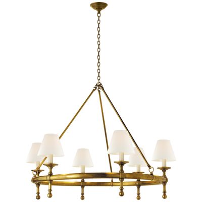 Chapman & Myers Classic Ring Chandelier in Hand-Rubbed