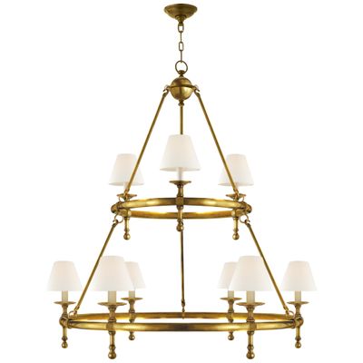 Chapman & Myers Classic Two-Tier Ring Chandelier in Hand
