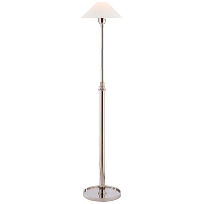 J. Randall Powers Hargett Floor Lamp in Polished Nickel with Linen Shade W13