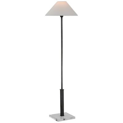 J. Randall Powers Asher Floor Lamp in Bronze and Crystal with Linen Shade W14