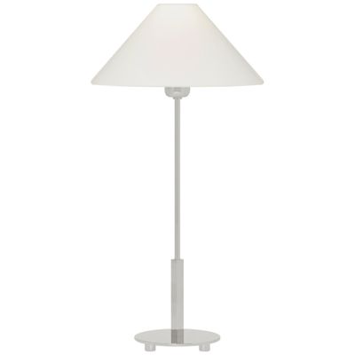 J. Randall Powers Hackney Buffet Lamp in Polished Nickel with Linen Shade Table Lamp W11.75