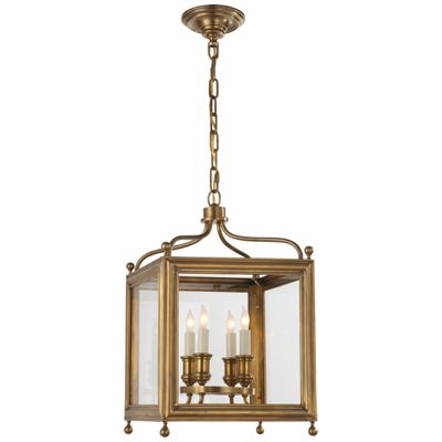 J. Randall Powers Greggory Small Lantern in Hand-Rubbed Antique Brass Ceiling Light W12