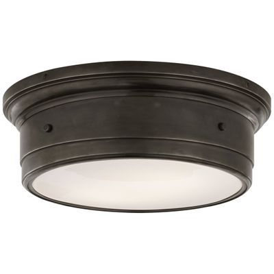 Visual Comfort Siena Large Flush Mount in Bronze with White Glass Ceiling Light W14