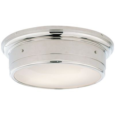 Visual Comfort Siena Large Flush Mount in Polished Nickel with White Glass Ceiling Light W14