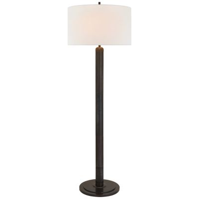 Thomas O'Brien Longacre Floor Lamp in Bronze with Linen Shade W22