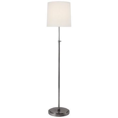 Thomas O'Brien Bryant Floor Lamp in Antique Silver with Linen Shade W12