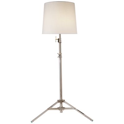 Thomas O'Brien Studio Floor Lamp in Hand-Rubbed Antique Brass with Lin