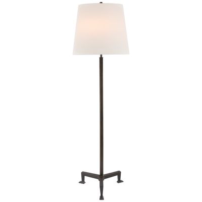 Thomas O'Brien Parish Floor Lamp in Aged Iron with Linen Shade W19
