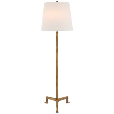 Thomas O'Brien Parish Floor Lamp in Gilded Iron with Linen Shade W19
