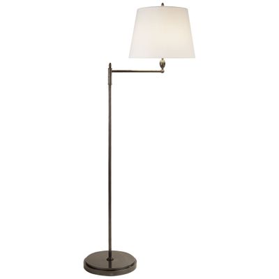 Thomas O'Brien Paulo Floor Light in Bronze with Linen Shade Floor Lamp W16