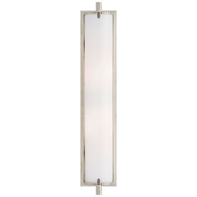Thomas O'Brien Calliope Tall Bath Light in Polished Nickel with White Glass Wall Light W4