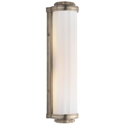 Thomas O'Brien Milton Road Bath Light in Antique Nickel with White Glass Wall Light W3.5