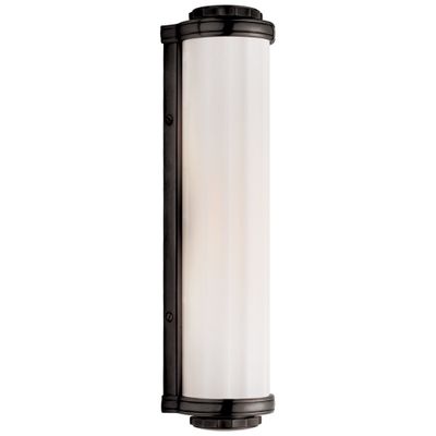 Thomas O'Brien Milton Road Bath Light in Bronze with White Glass Wall Light W3.5