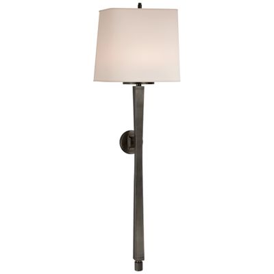 Thomas O'Brien Edie Baluster Sconce in Bronze with Natural Paper Shade Wall Light W10