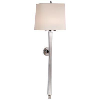 Thomas O'Brien Edie Baluster Sconce in Polished Nickel with Natural Paper Shade Wall Light W10