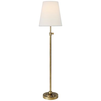 Thomas O'Brien Bryant Table Lamp in Hand-Rubbed Antique Brass with Linen Shade W6